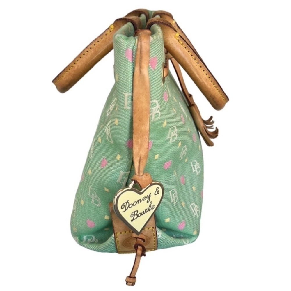 Dooney & Bourke DB Logo Heart Print Canvas Leather Tassel Bag - Picture 4 of 14